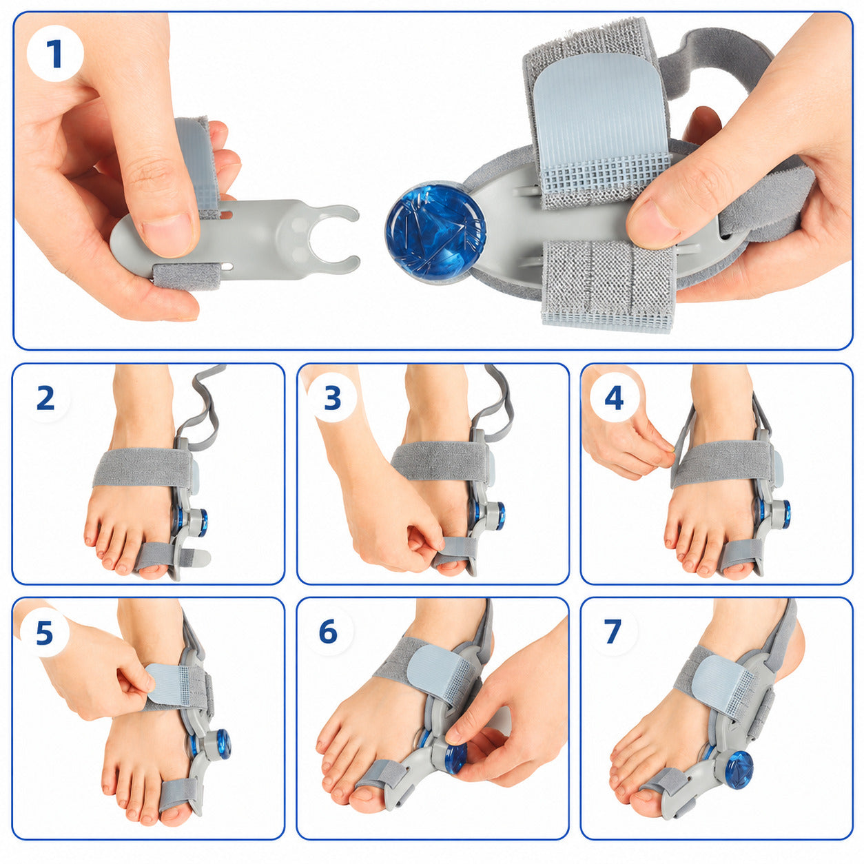 COOL-i Hallux Valgus Schiene mit Drehknopf, verstellbar, mit Silikonpolster, links & rechts