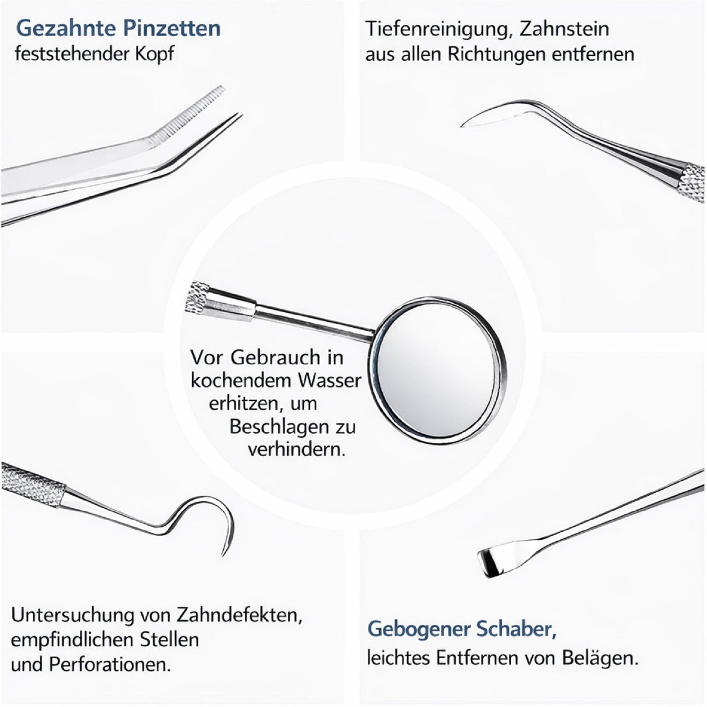 Zahnpflege Set,5 teiliges Reinigungsset für Zahnzwischenräume & tägliche Mundhygiene