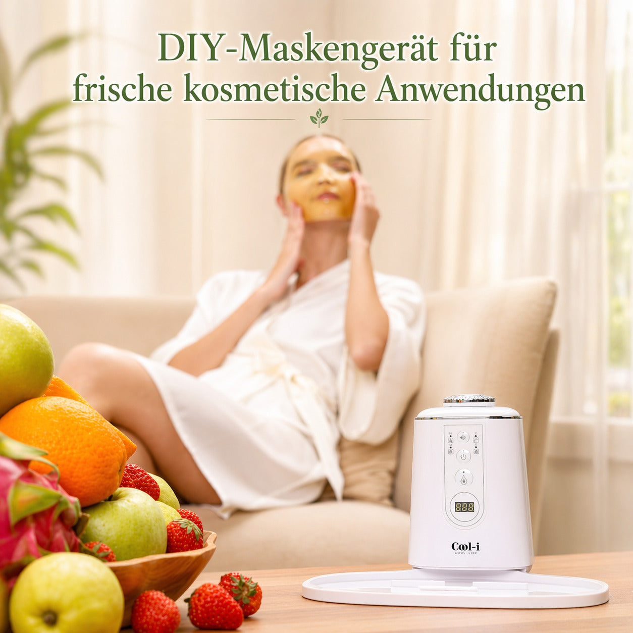 Cool-i® DIY Gesichtsmasken-Maker – Mini-Maschine zur Herstellung frischer Gesichtsmasken mit Kollagen, für natürliche Hautpflege zuhause