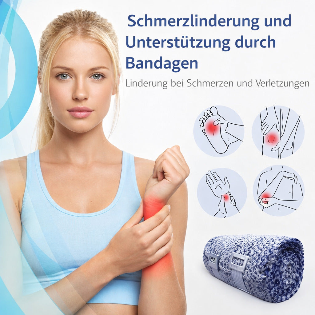 Kühlbandage 2er Set, elastisch & atmungsaktiv, Kompressionsbandage für Handgelenk, Knie & Knöchel, Sport & Alltag