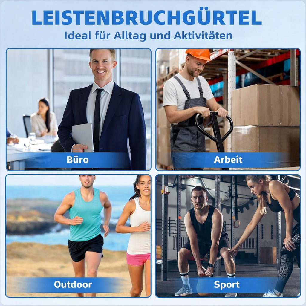 Leistenbandage verstellbar mit 2 abnehmbaren Polstern, Herniengürtel links/rechts/doppelt tragbar, atmungsaktiv