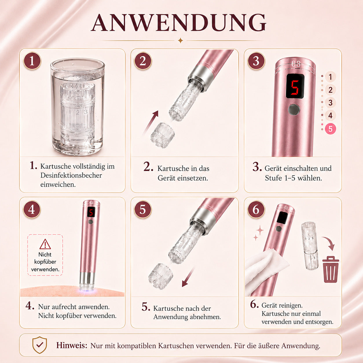 Cool-i® Fusion Pen, neue Generation mit 3 ml Kartusche, einstellbare Abgabe, 5 Stufen & Sicherheitsstopp A3