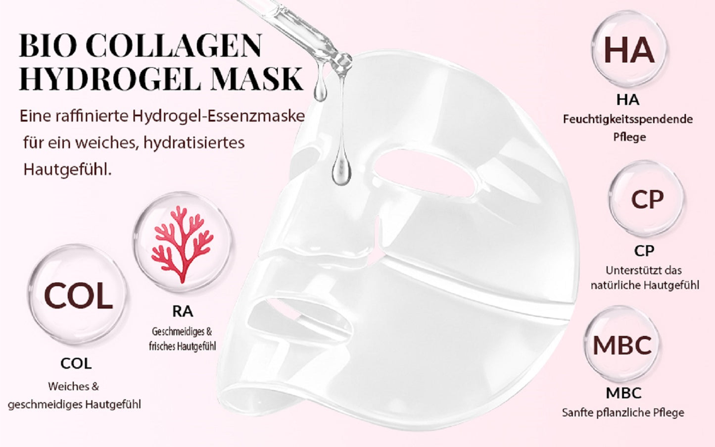 Cool-i® Bio Collagen Real Deep Maske – 5 Stück | Collagen & Kupferpeptide | Beruhigende & feuchtigkeitsspendende Pflege