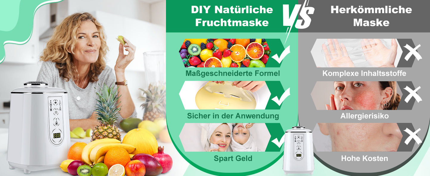 Cool-i® DIY Gesichtsmasken-Maker – Mini-Maschine zur Herstellung frischer Gesichtsmasken mit Kollagen, für natürliche Hautpflege zuhause