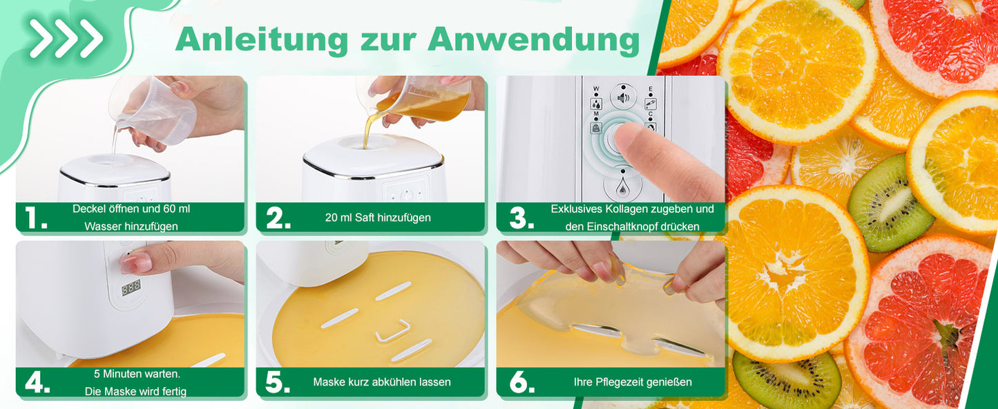 Cool-i® DIY Gesichtsmasken-Maker – Mini-Maschine zur Herstellung frischer Gesichtsmasken mit Kollagen, für natürliche Hautpflege zuhause