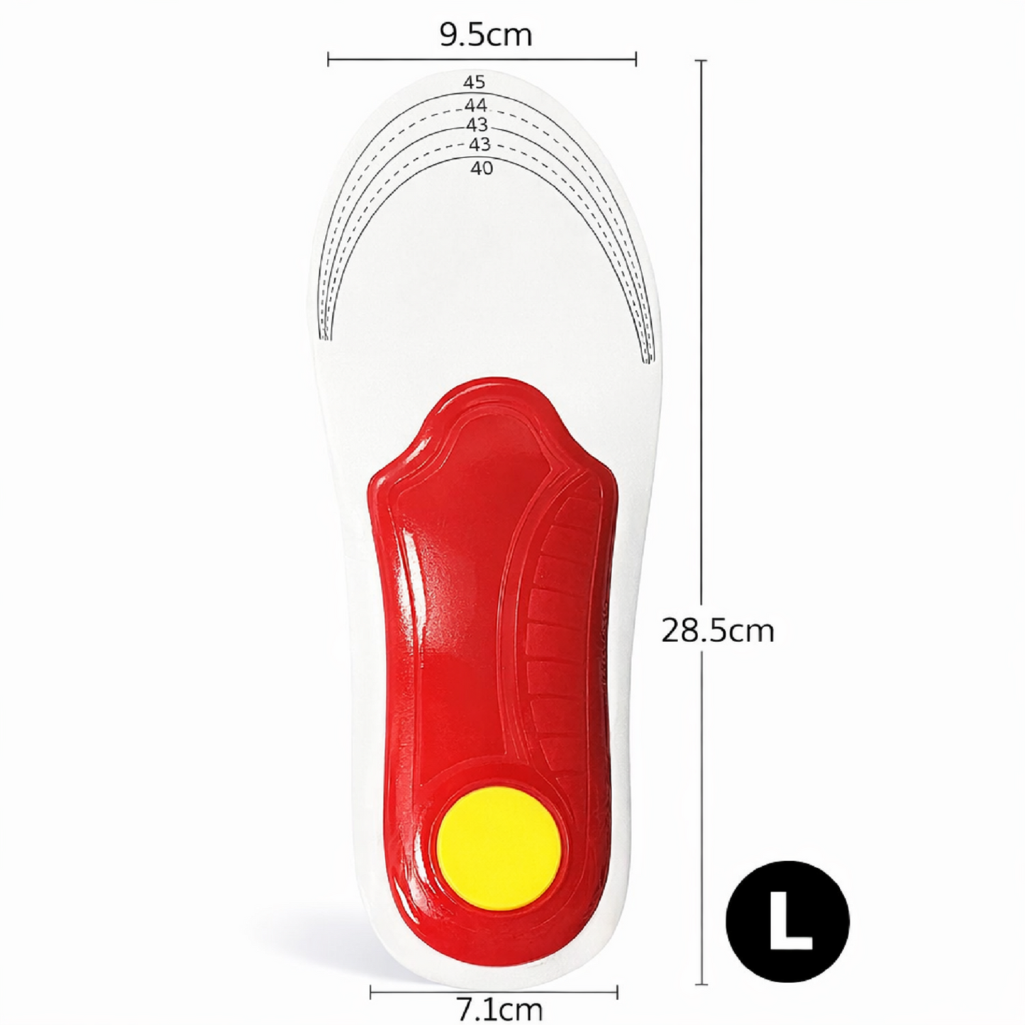 Orthopädische 3D Einlegesohlen mit Fußgewölbestütze,bei Plattfuß, Fersensporn & Fußschmerzen (L)