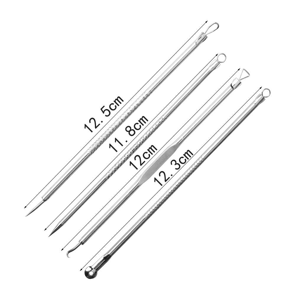 Mitesserentferner,4er Mitesserentferner Komedonenquetscher Set