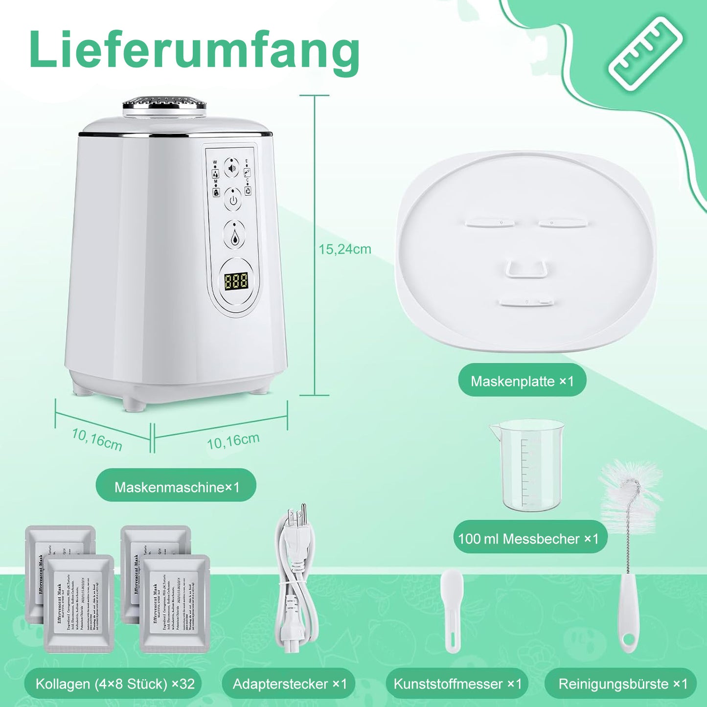 Cool-i® DIY Gesichtsmasken-Maker – Mini-Maschine zur Herstellung frischer Gesichtsmasken mit Kollagen, für natürliche Hautpflege zuhause